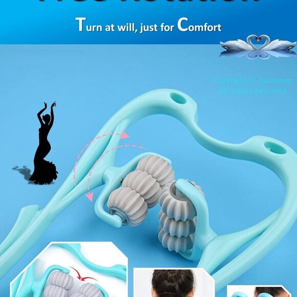 2/50🍒New Hand-held Trigger Point Deep Tissue Massager Roller Neck Massage Tool - Picture 5 of 16